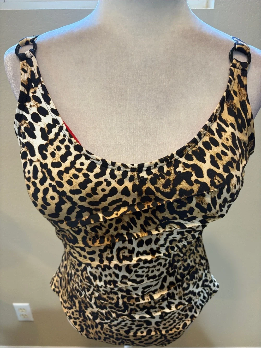 Dkny Leopard Print One-Piece Swimsuit — Brown and Black-Size XXL - Picture 7 of 13